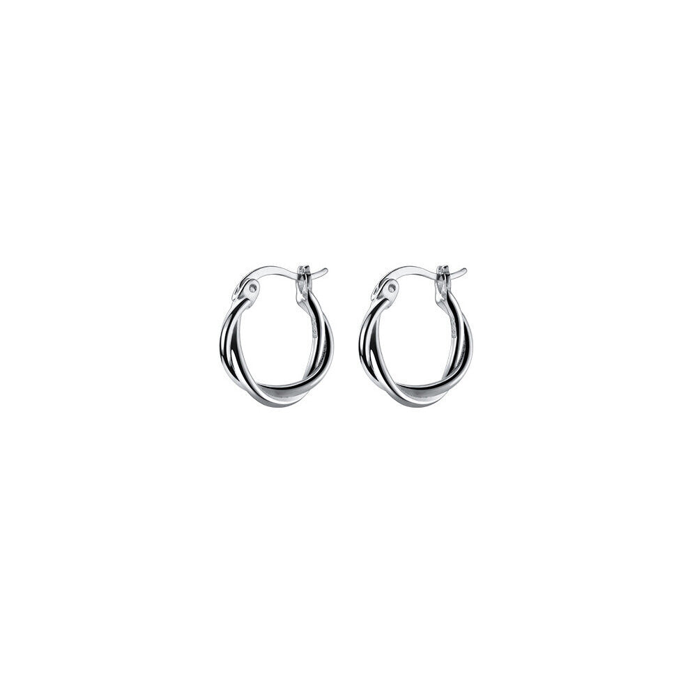 Real 925 Sterling Silver Braided Twine Line Hoop Earrings For Women Party Vintage Fine Jewelry Minimalist Bijoux