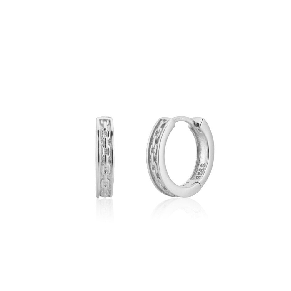 925 Sterling Silver Big Hoops Women Circle 15mm Large Jewelry Rock Punk Piercing Pendiente Jewels Clips