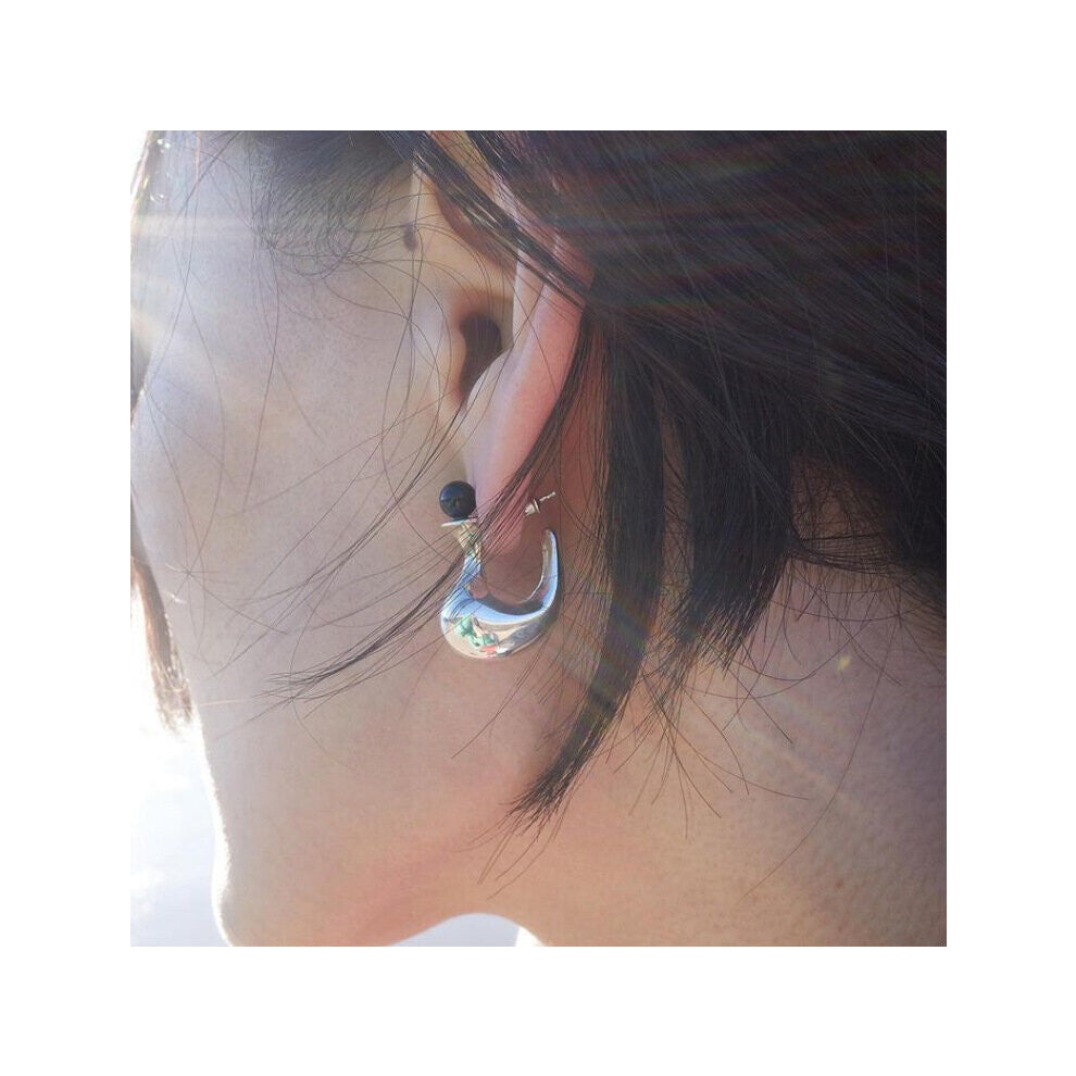 SHANICE version S925 sterling silver agate vase earrings ins cold flame earrings fine jewelry