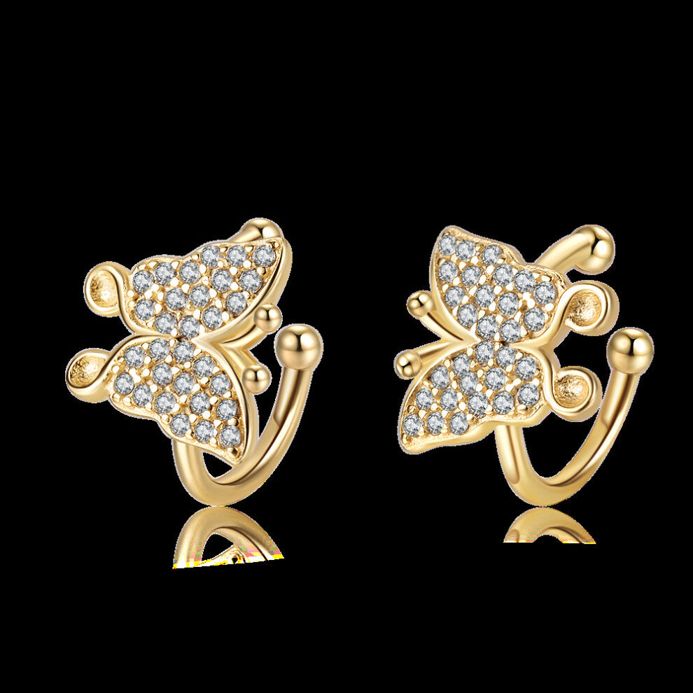 925 Sterling Silver Clip Earrings Cubic Zircon Ear Cuffs Earrings Piercing Clip Earrings for Women Wedding Party Jewelry