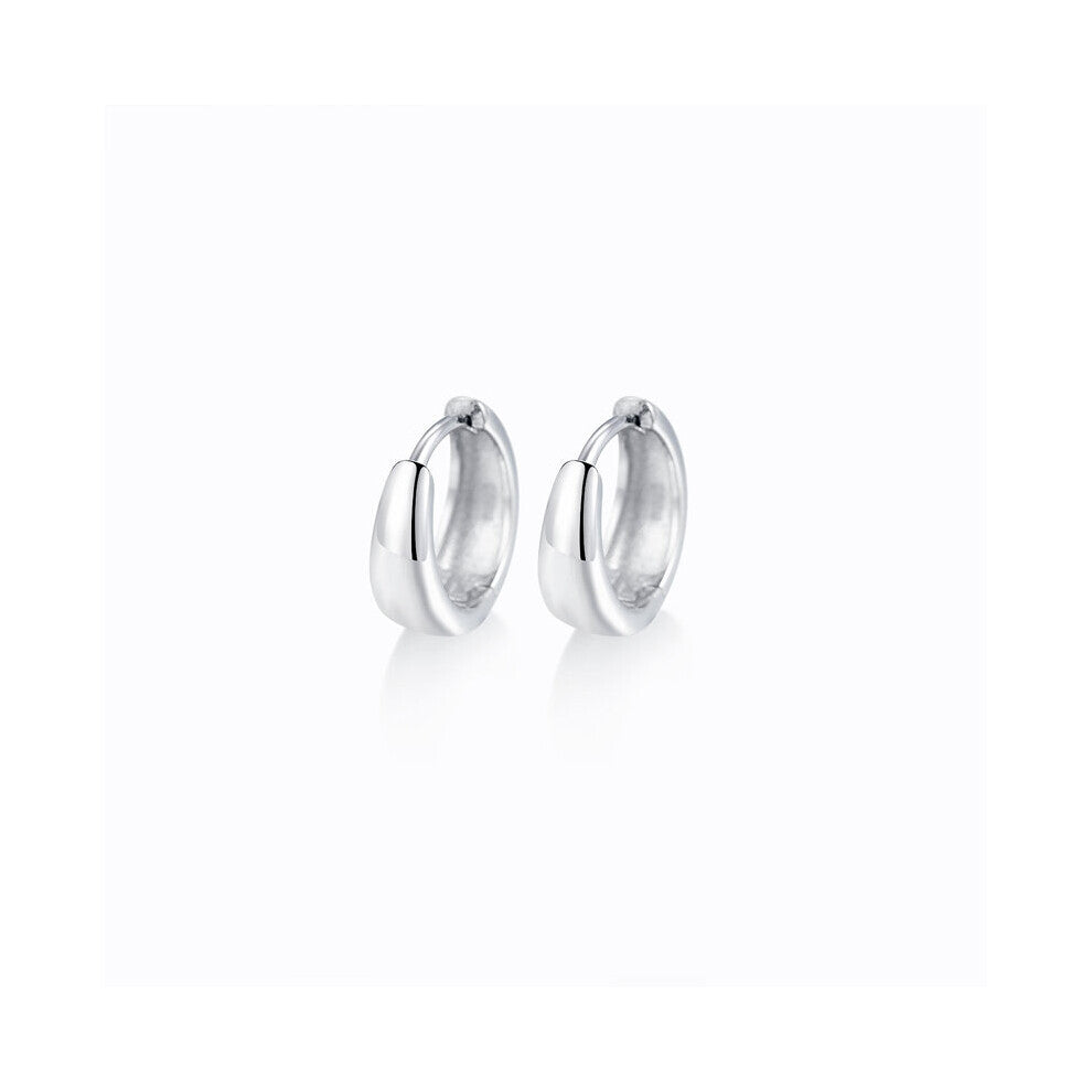925 Sterling Silver Round Hinged Hoop Earrings Ear Hoops Set Fine Jewelry for Women for Her