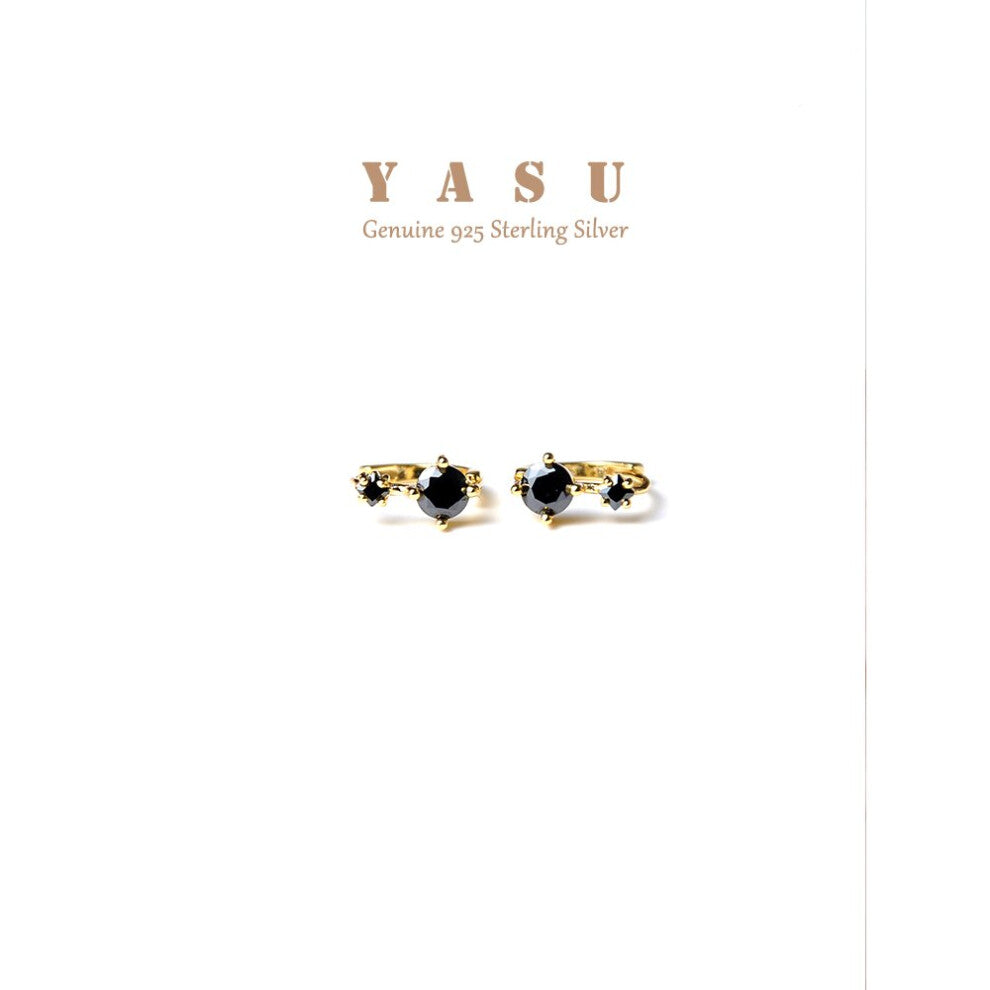 925 Sterling Silver Small Hoops Cubic Zirconia Hoop Earrings Gothic Punk Ear Studs Women Fine Jewelry Accessories