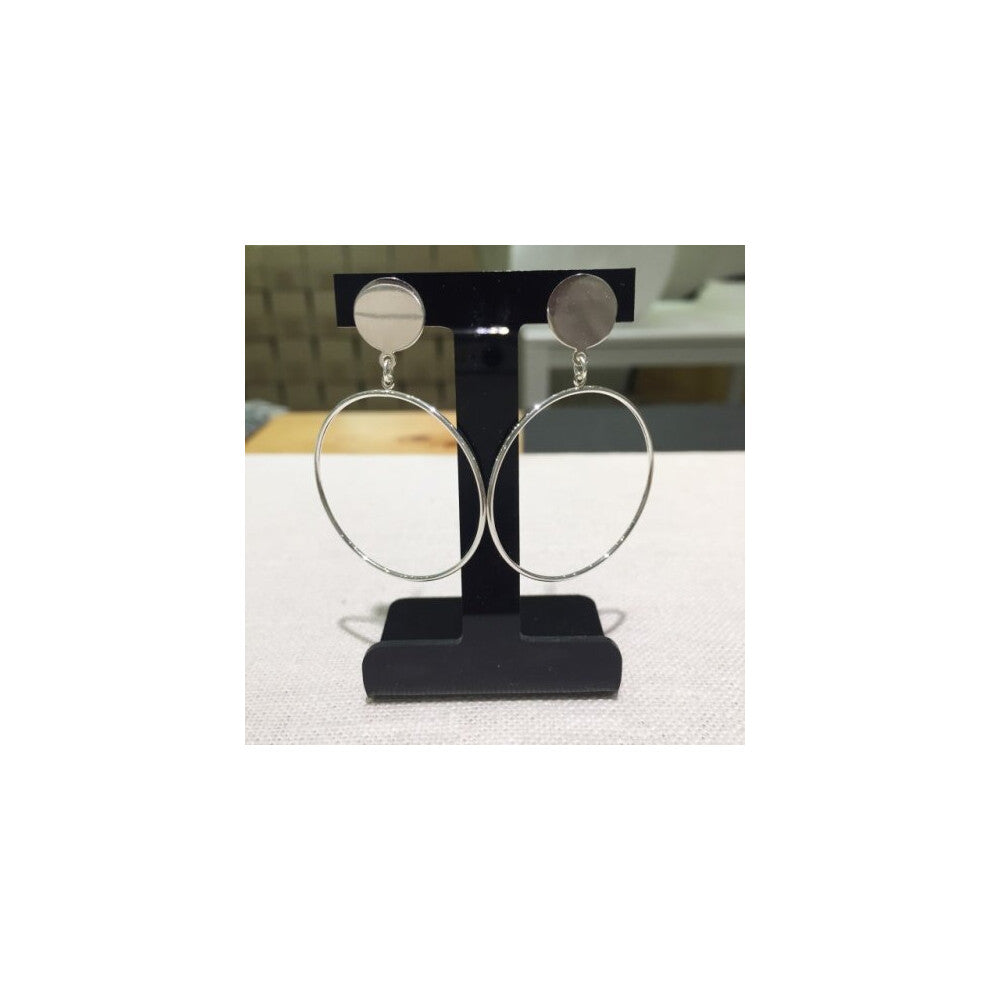 925 Sterling Silver Geometric Big Round Hoops Circle Earrings Dangle Drop Earrings for Women Party Jewelry