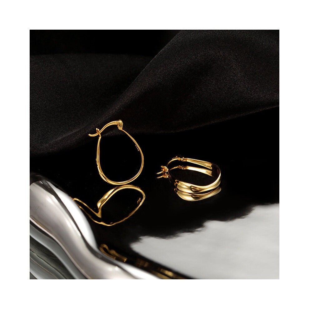 925 Sterling Silver Plain Hoop Earrings Arrival Geometric Oval Shape Hoops Hypoallergenic Jewelry for Women