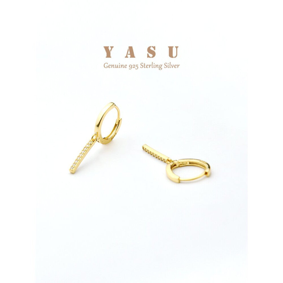 Yasu 925 Sterling Silver Hanging Earrings Vertical Drop Earrings for Women Hoops Wedding Jewelry Accessories