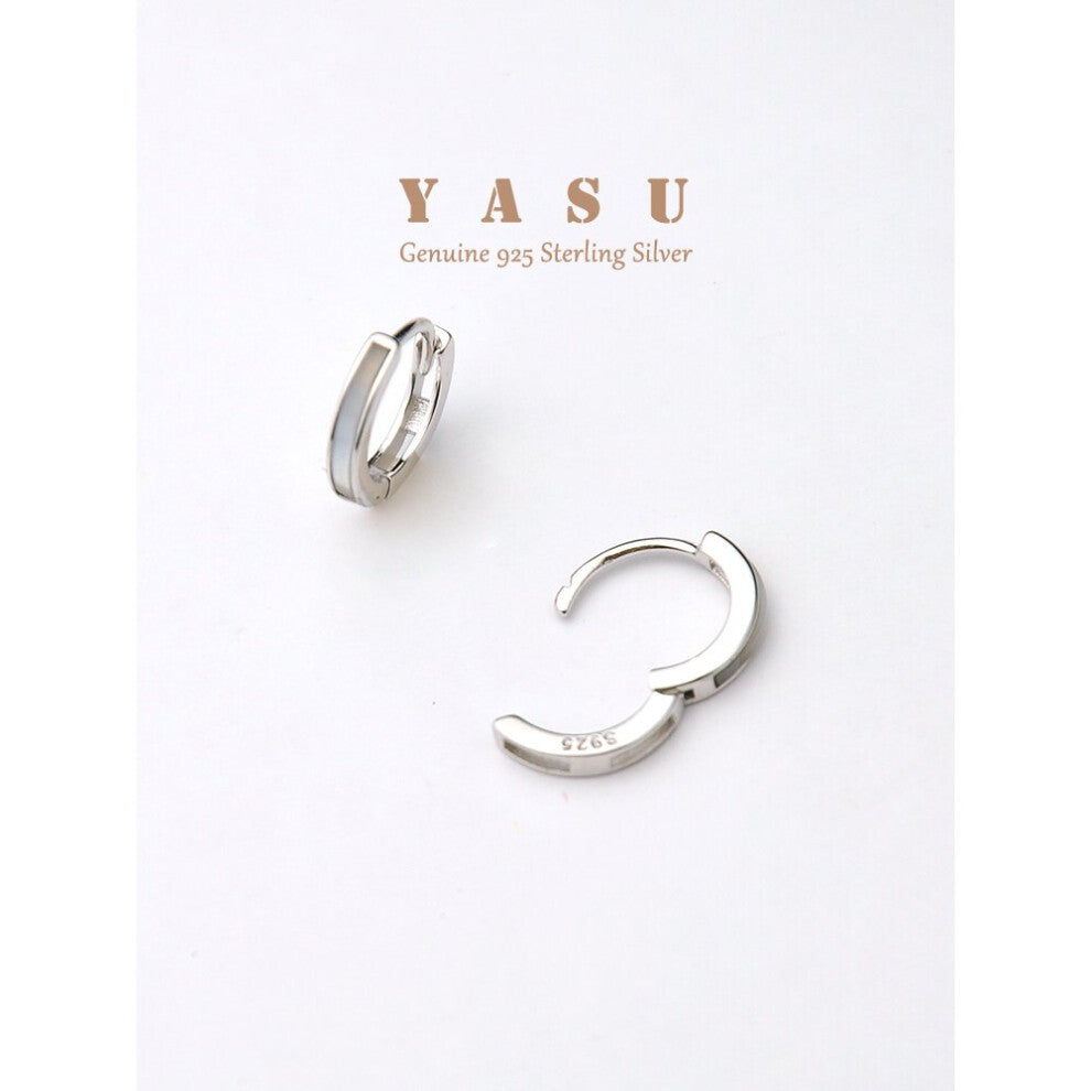 925 Silver Small Hoop Earrings for Women French Delicate Shell Hoops 14K Plated Fine Jewelry Accessories