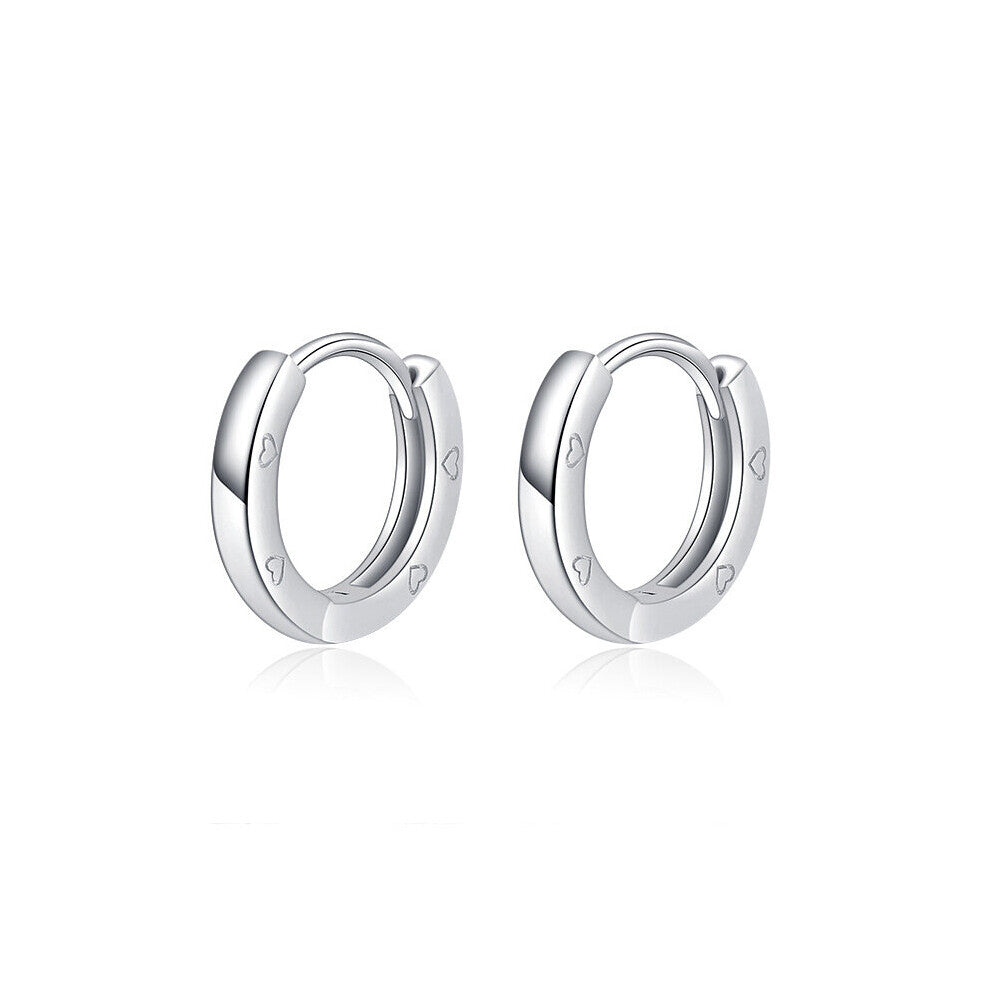 Sterling silver earrings cold wind minimalist glossy love temperament all-match student earrings