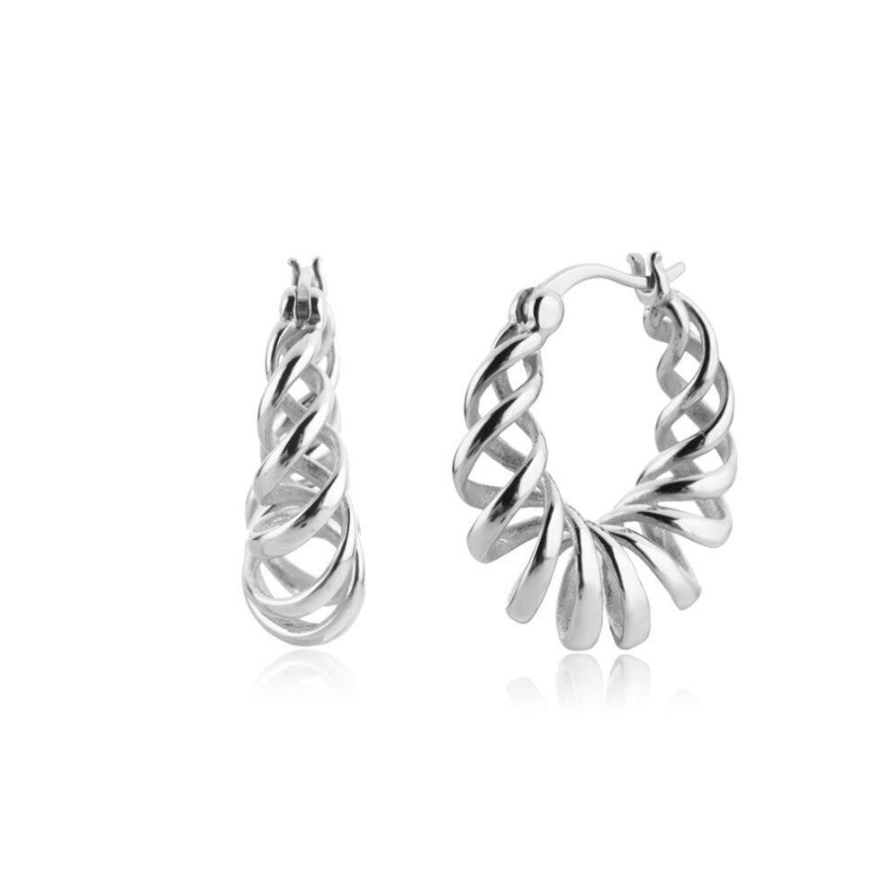 925 Sterling Silver Big Circle Hoops Earring Fine Jewelry Clips Piercing For Women Pendiente Jewelry