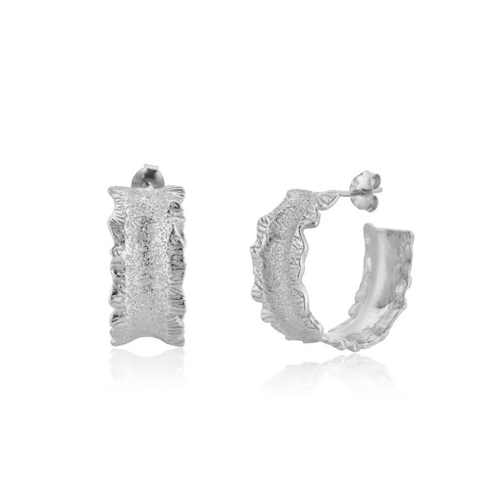 Kikichicc 925 Sterling Silver Thick Big Hoops Women Crystal Circle Piercing Pendiente Large Rock Punk Jewelr