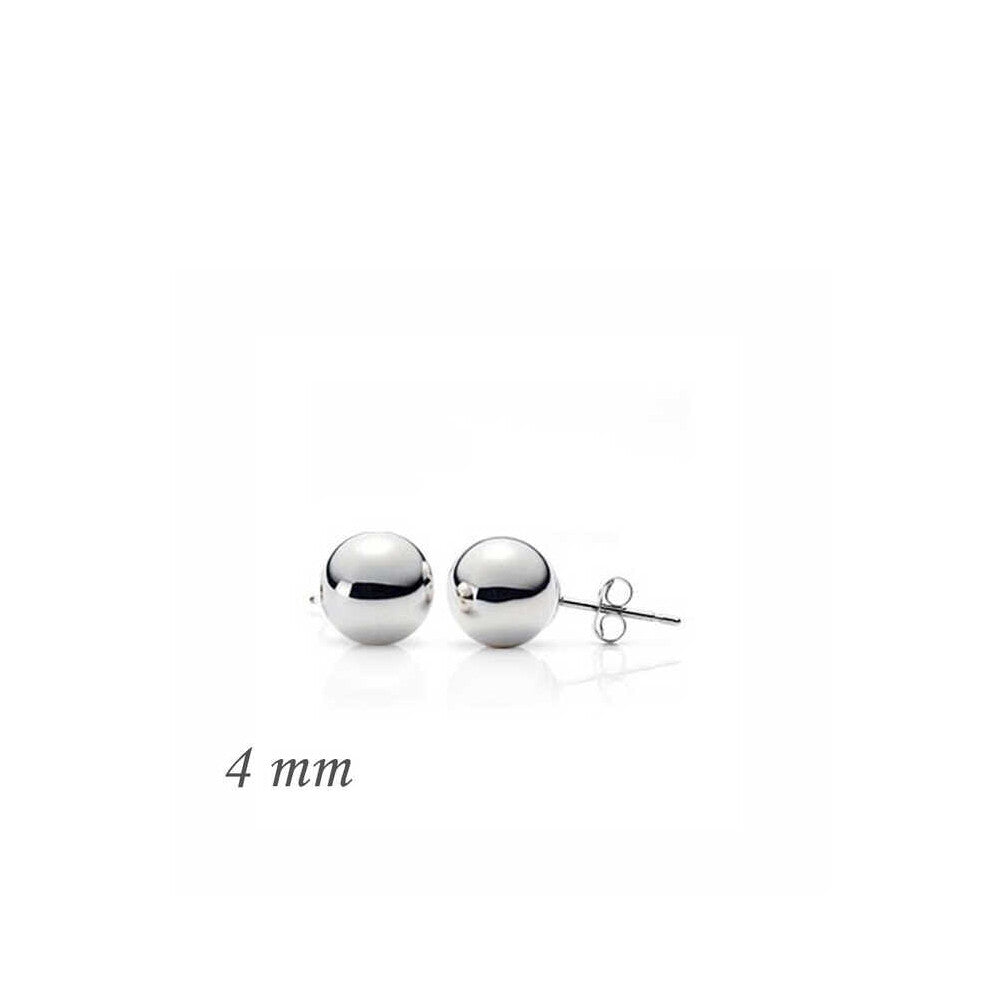 Silverlina Silver Ball Earrings-4mm