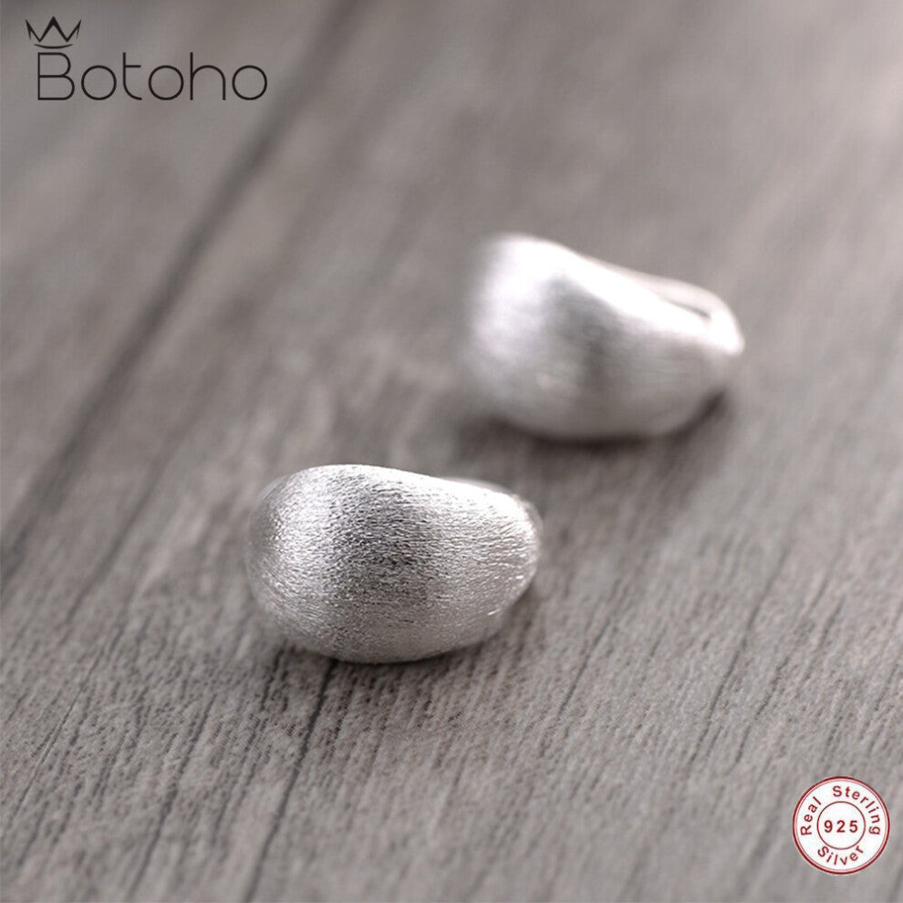 925 Pure Silver Ear Cuffs For Women Drawing Process Water Drop Shaped Earrings Ear Clip Jewelry