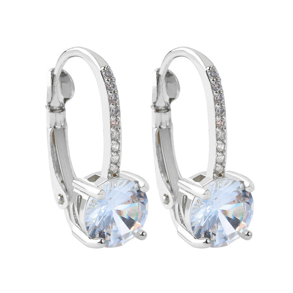Earrings Silver Hoops 925 Dangle Earrings for Women Lever Back Moissanite Earring 14K Drop Girls Fine Jewelry