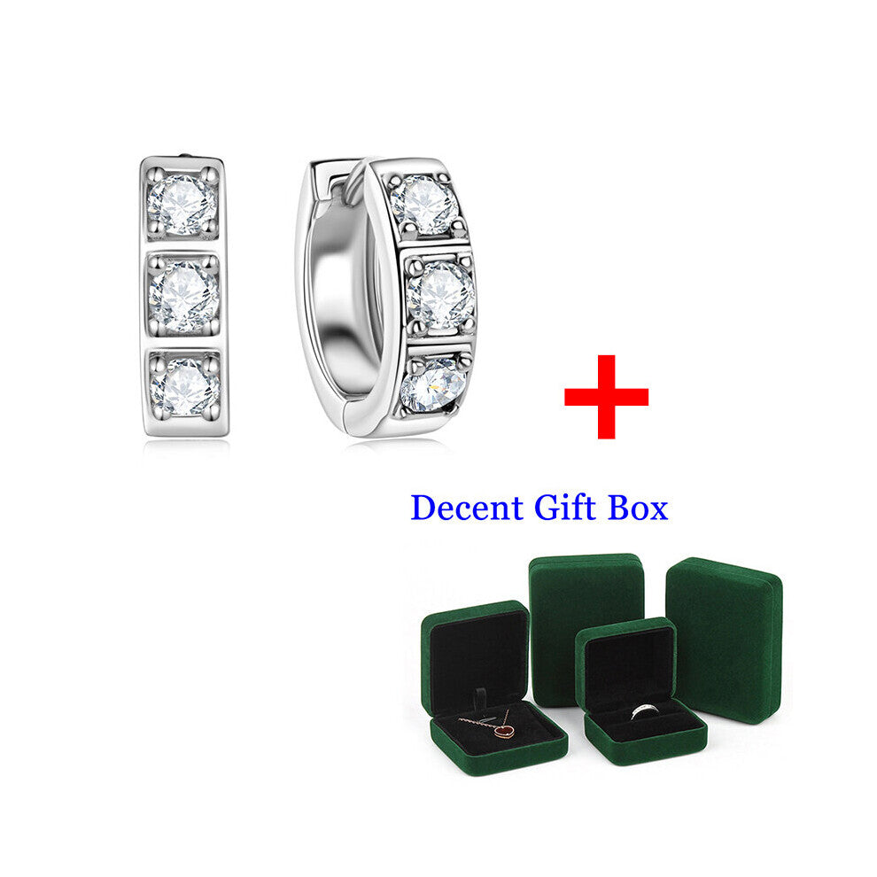 Hoops Earring for Men D Moissanite Huggie Earrings Sparkling Jewelry Women 925 Sterling Silver Accessories Gift