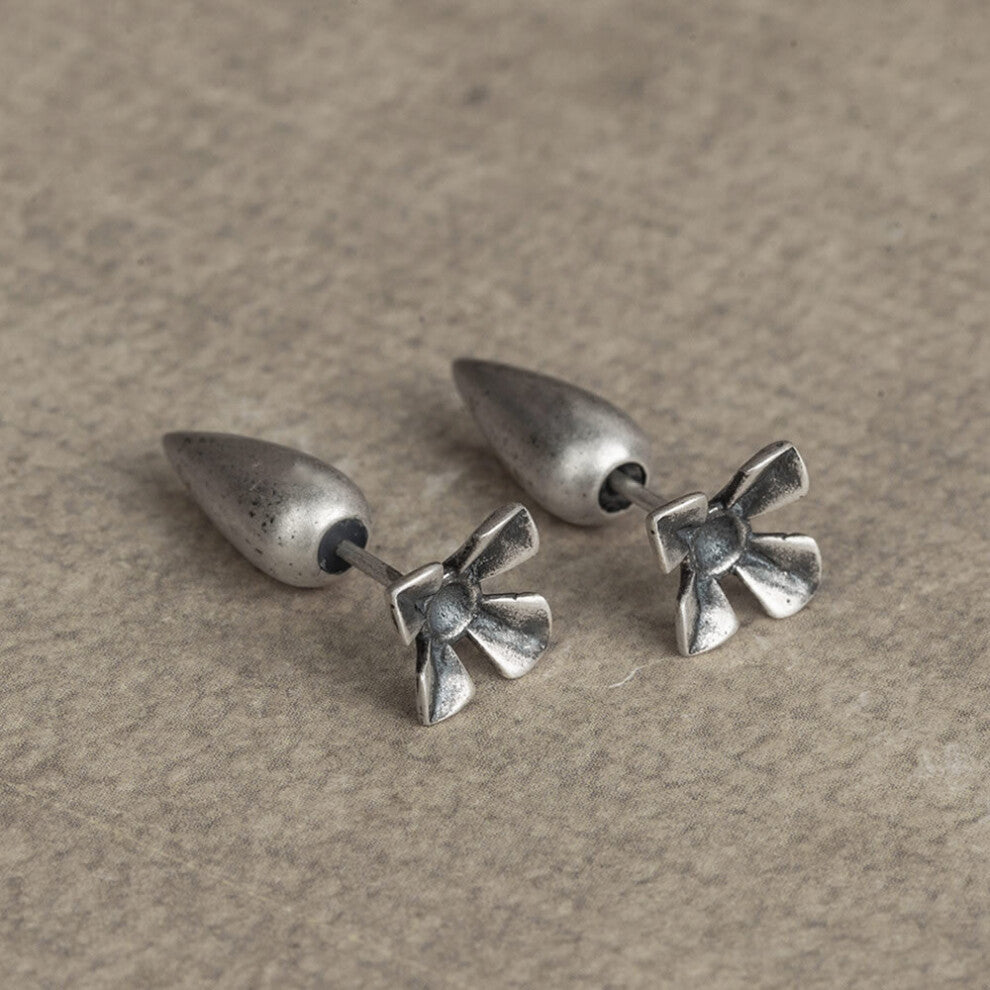 Punk Stud Earring for Women Gothic Jewelry Carrot Earring Silver 925 Sterling Silver Real One Pair Ear Cuffs Women