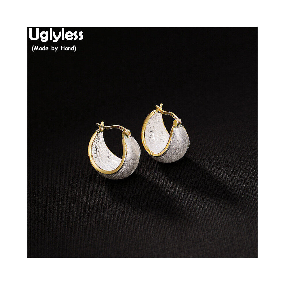 Real Solid 925 Silver Ear Hoops Women Fine Jewelry Plated Dress Earrings Anti Allergy