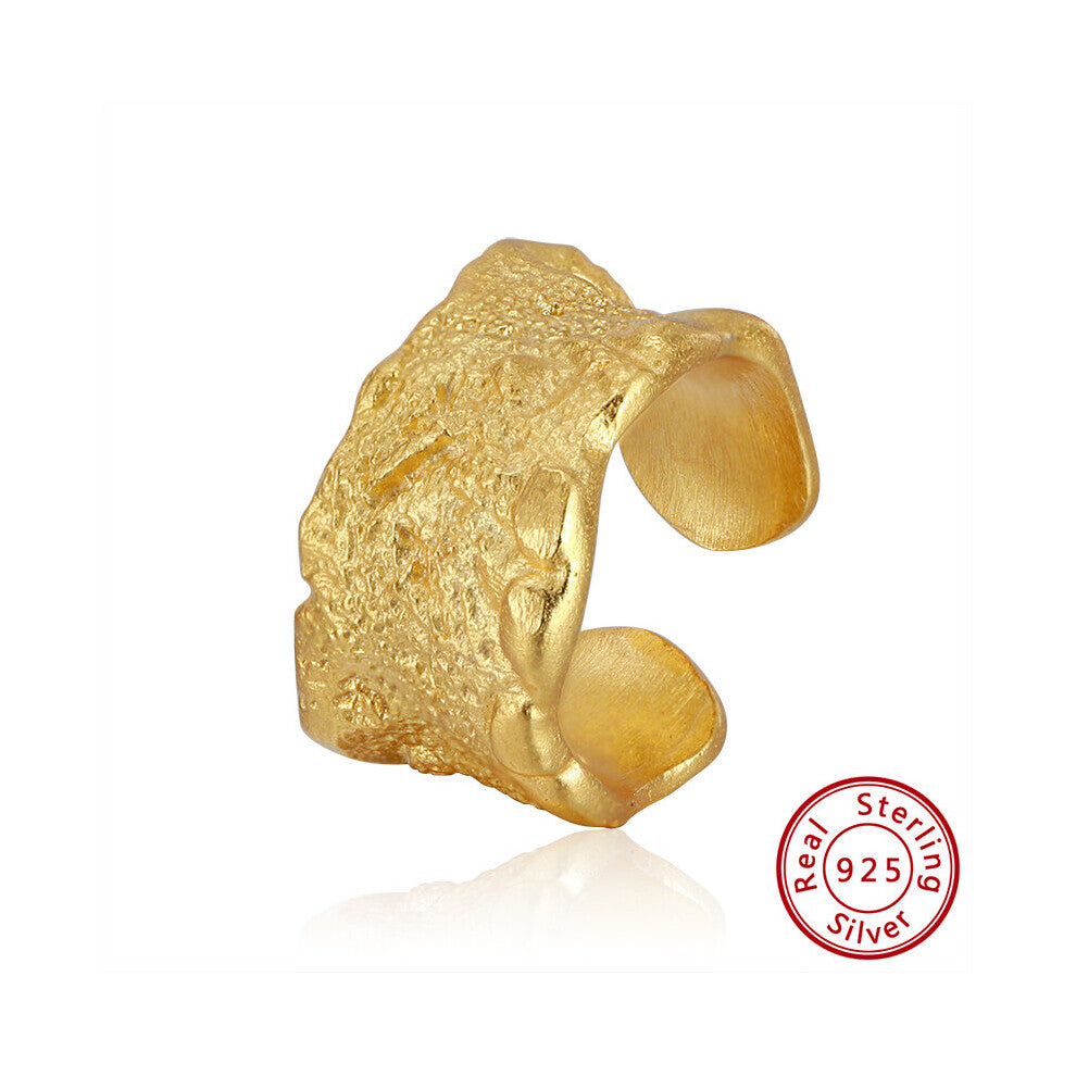 Real 925 Sterling Silver Jewelry Plated Punk Half Circle Ear Cuffs Unusual Earrings for Women 1PC CL21