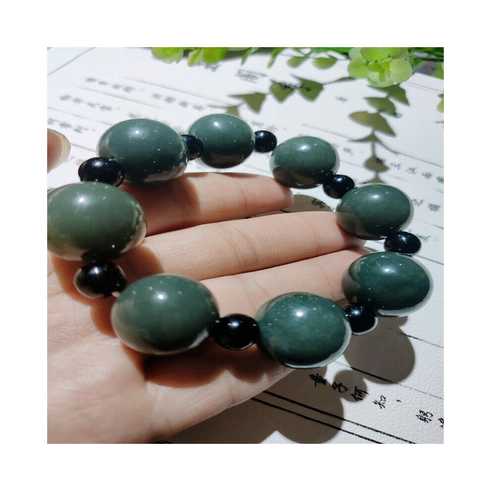 Hot Selling - Hand Hetian Jade Buddha Beads Bracelet Cyan Jewelry Accessories Men Women Luck Gifts1
