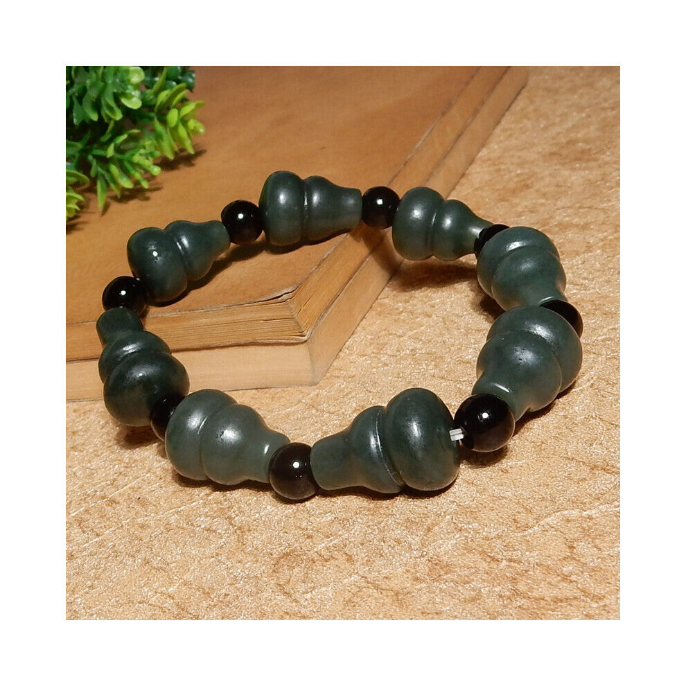 Hot Selling - Hand Hetian Jade Gourd Bracelet Cyan Jewelry Accessories Men Women Luck Gifts1