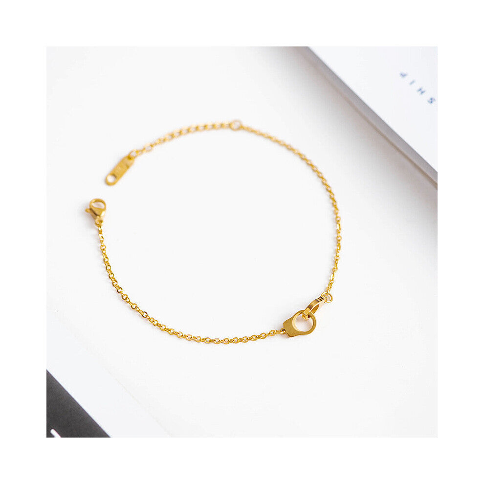 creative sweet couple handcuffs bracelet female European and American all-match stainless steel hand jewelry