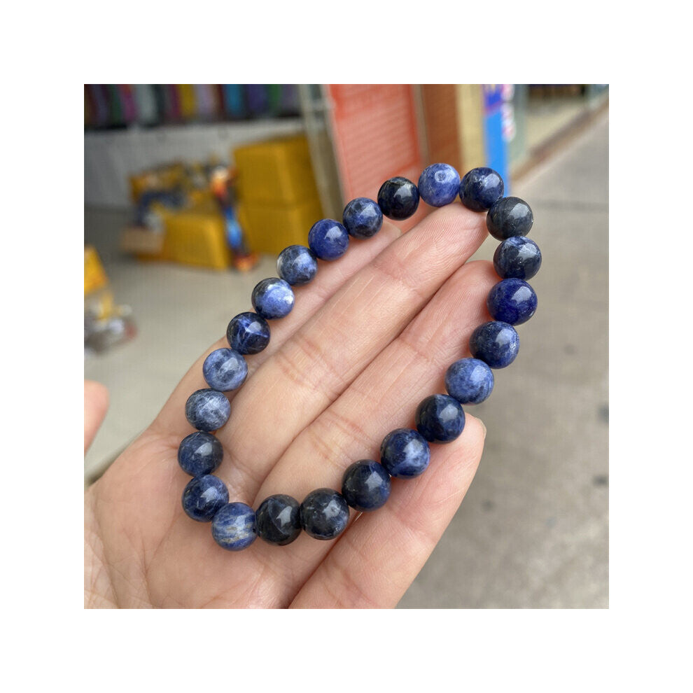(color as photo Pink-Bead About 8CM 17cm) High Sodalite Stone Natural Stone Bracelets Elastic For Women Men Charms Jewelry Party