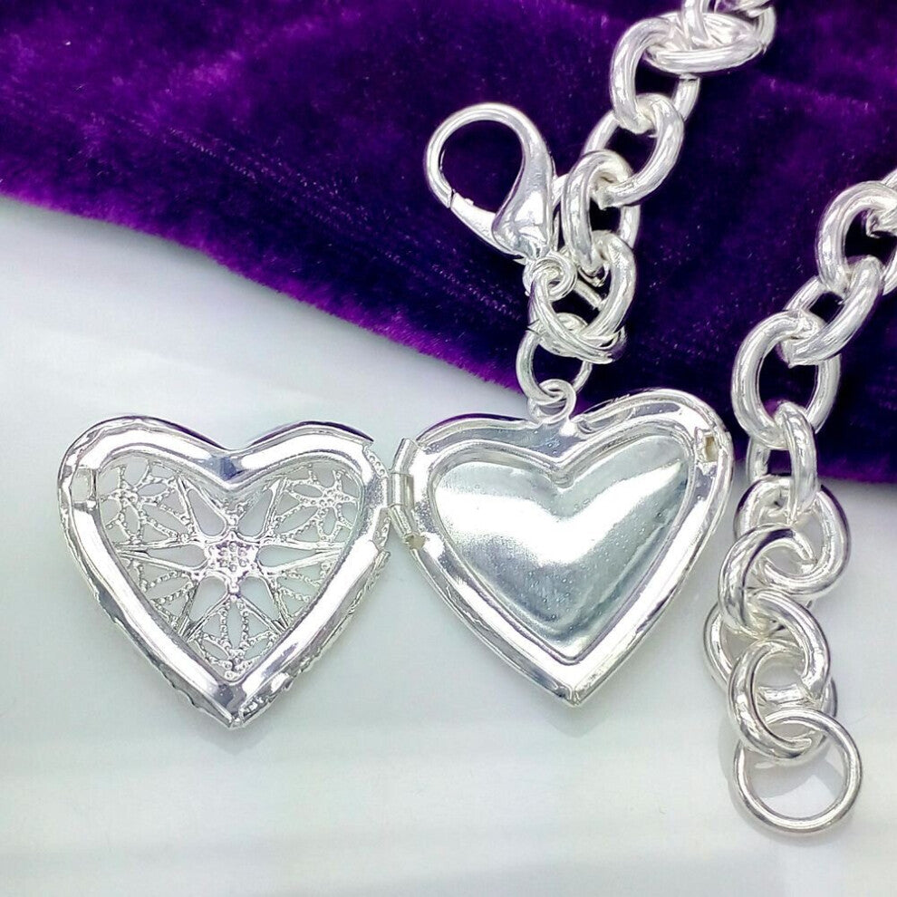Romantic heart Photo frame pattern 925 sterling silver Bracelet for woman fine jewelry wedding accessories party