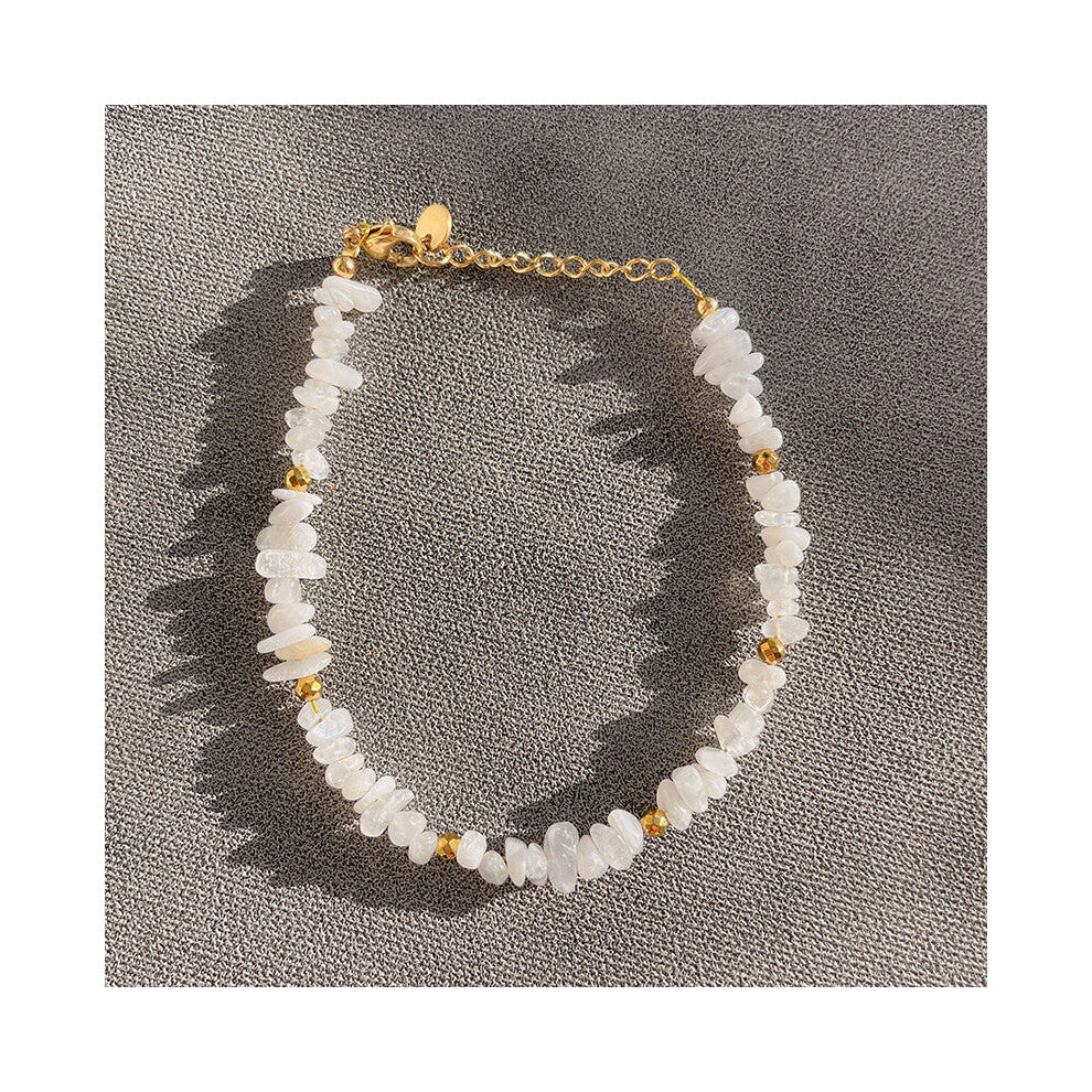 18KGF Natural Bracelet Chip Stone Beads Bracelets For Women Chain Adjustable Wristbands