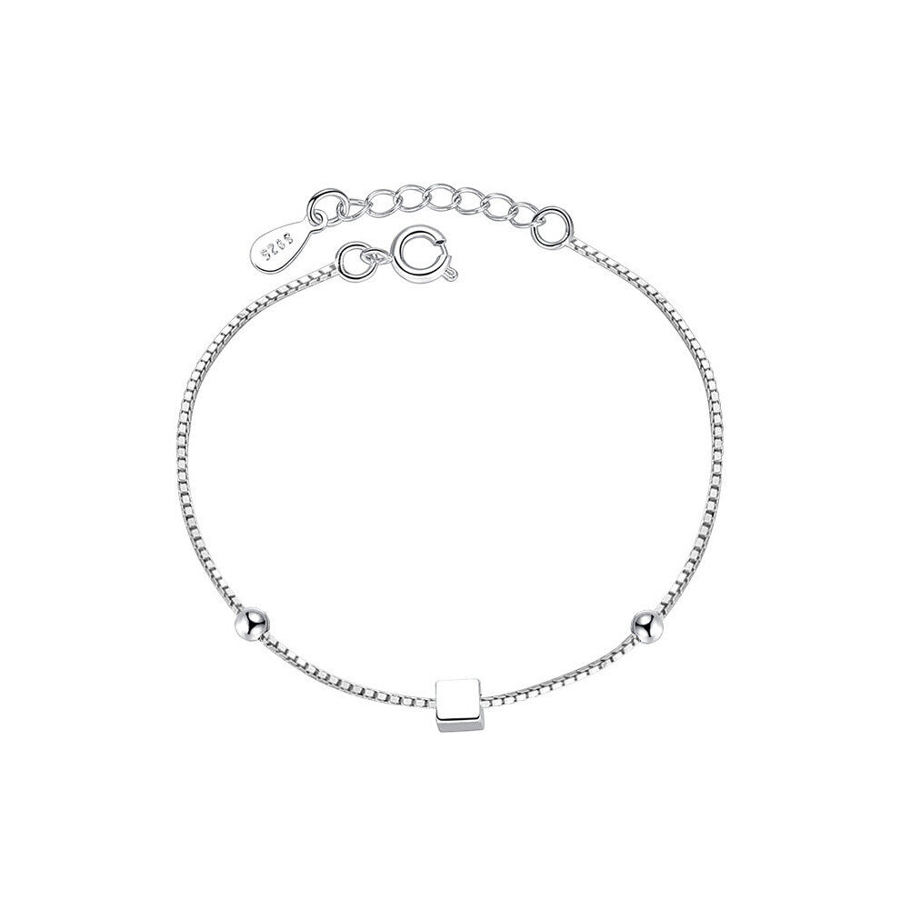 100% 925 sterling silver square and star ladies'bracelets women jewelry birthday wholeslae drop