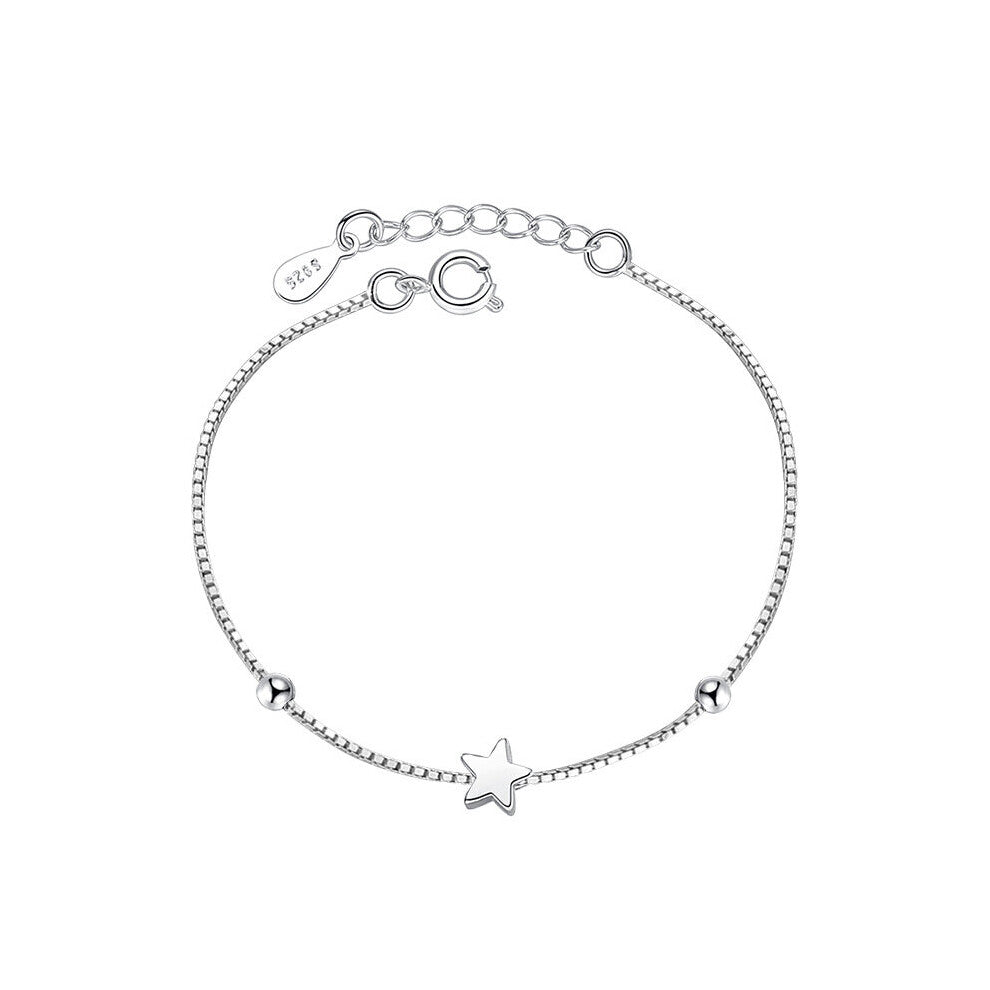 100% 925 sterling silver square and star ladies'bracelets women jewelry birthday wholeslae drop