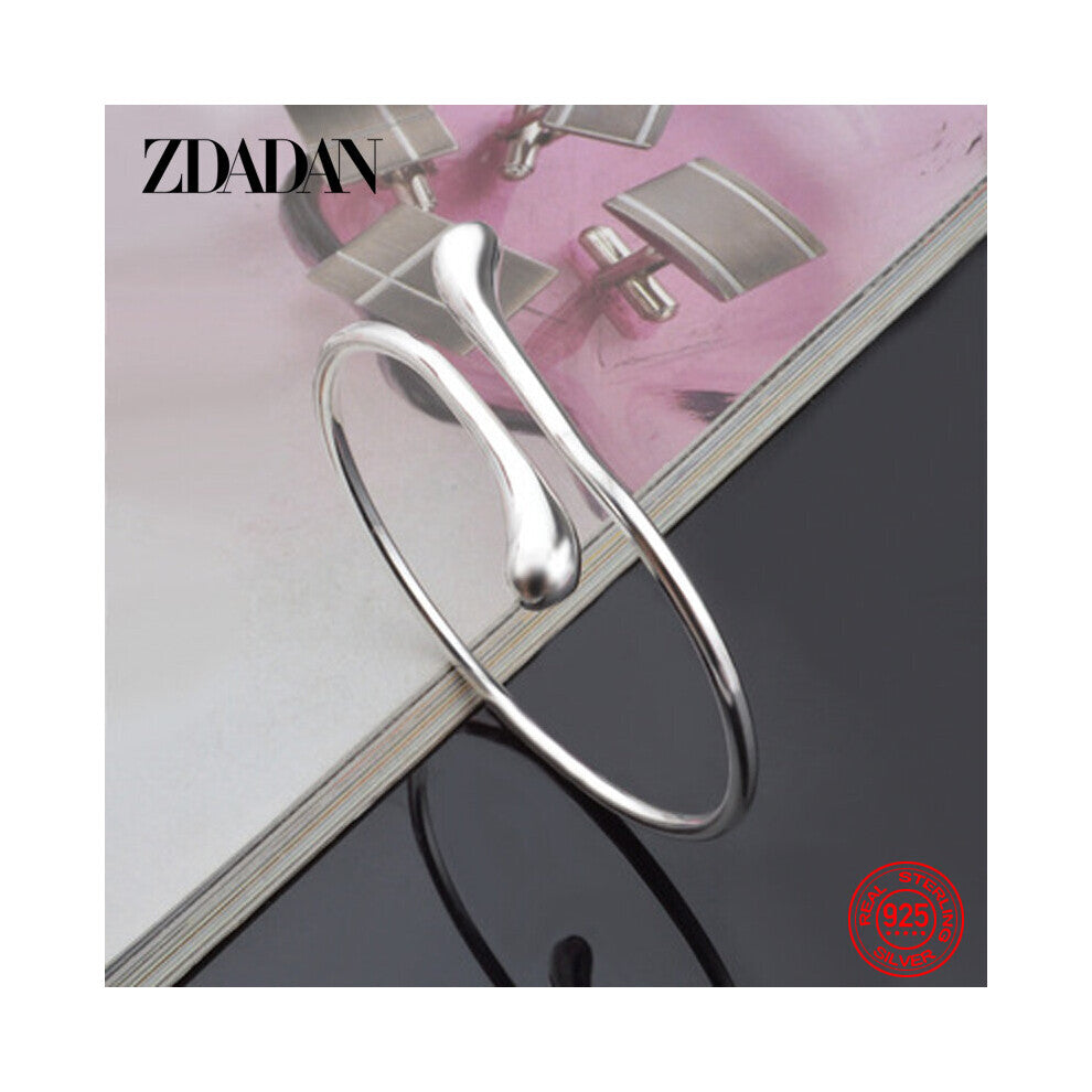 925 Sterling Silver Water Drop Open Cuff Bracelet&Bangle For Women Wedding Jewelry Party Gift