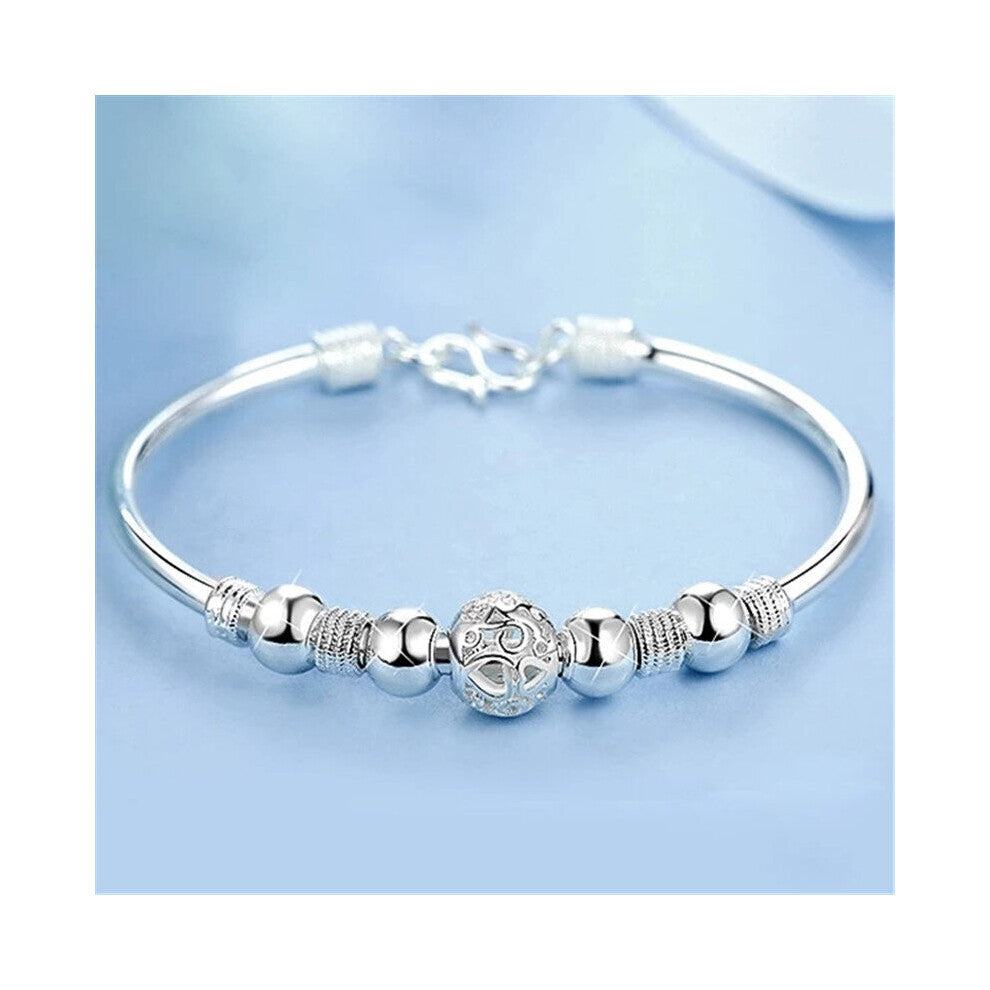 3 Style 925 Sterling Silver Lucky Beads Charm Bracelets&Bangle For Women Adjustable Chain Wedding Party Jewelry