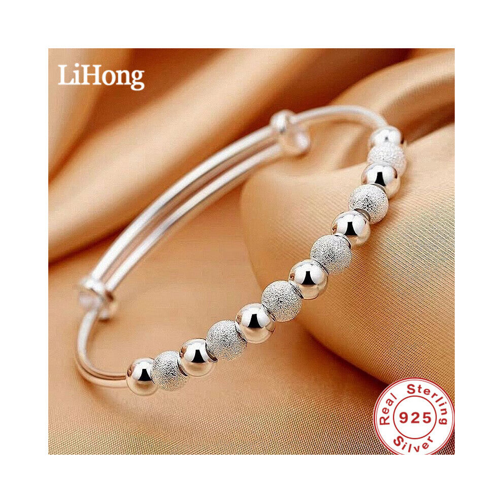 925 Sterling Silver Bracelet Lucky Beads Bracelet Push-pull Cufflinks For Women's Engagement Jewelry
