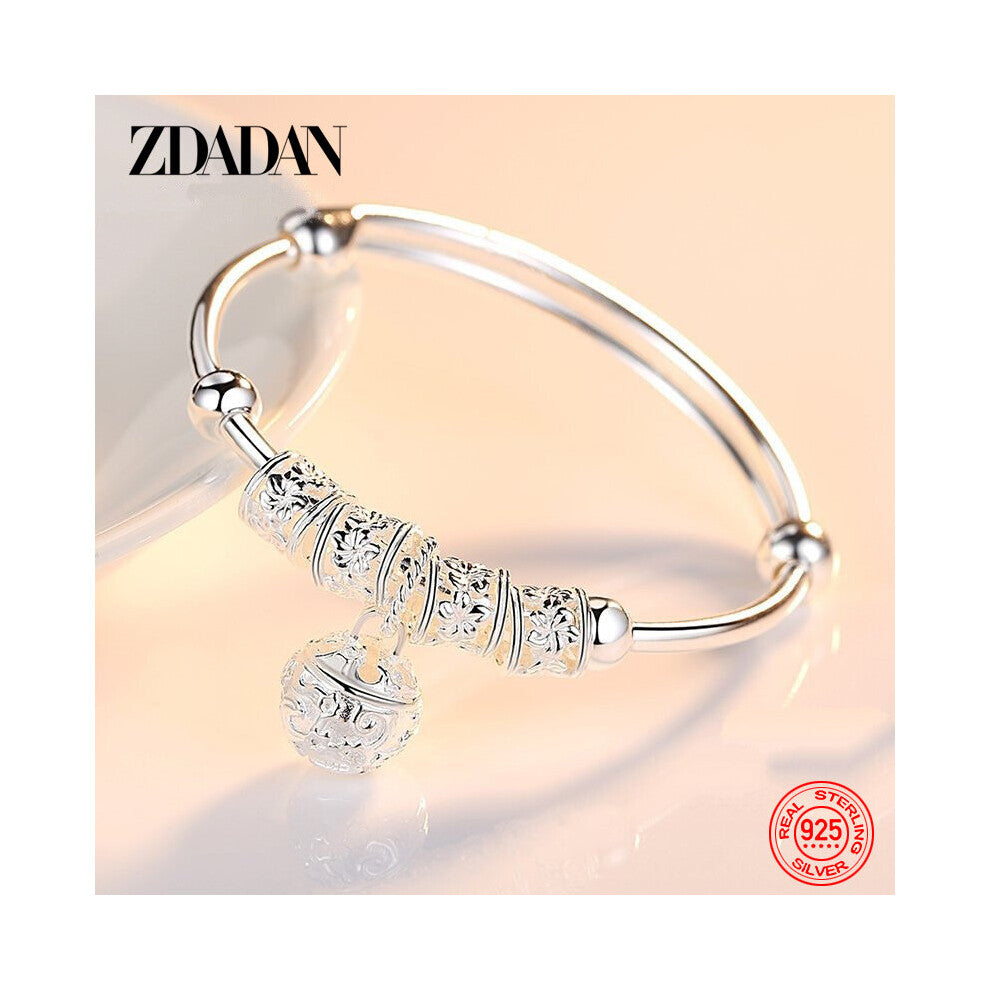 925 Silver Bell Adjustable Bracelet&Bangles For Women Wedding Jewelry