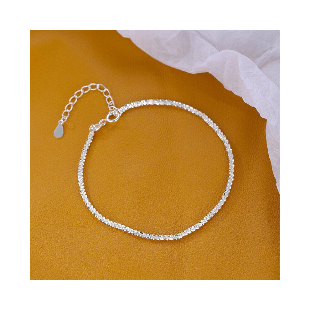 Arrived S925 Sterling Silver Sparkling Twine Bracelet Gypsophila Adjustable Bangle For Women Fine Jewelry Accessorie