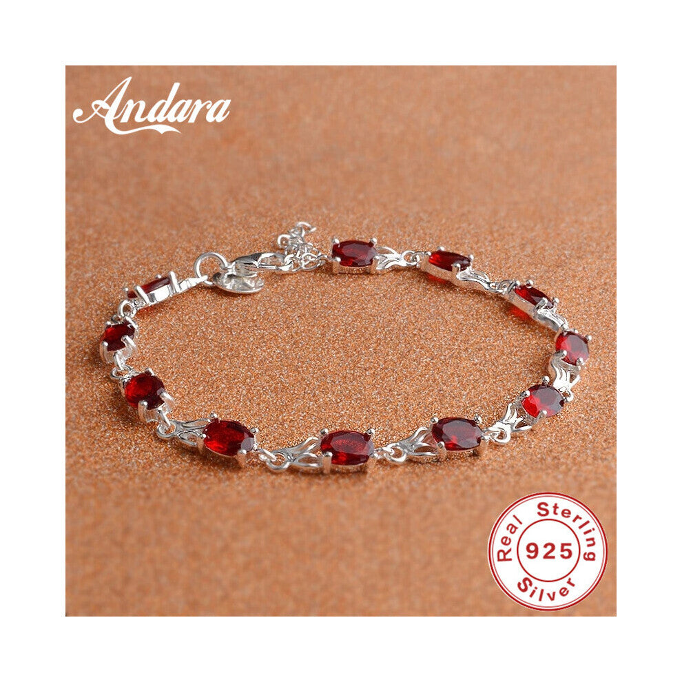 Charm Bracelet&Bangle for Women Plata 925 Stterling Sliver Heart Wedding&Birthday Vintage Jewelry Girls Gift