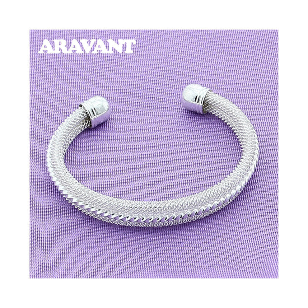 925 Silver Jewelry Open Cuff Bracelet&Bangle For Women Silver Jewelry