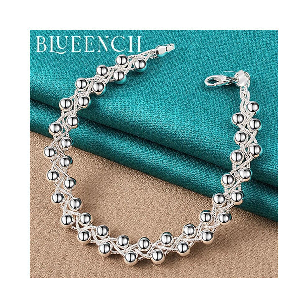 925 Sterling Silver Glossy Grape String Bracelet for Women Proposal Wedding Party Personality Jewelry