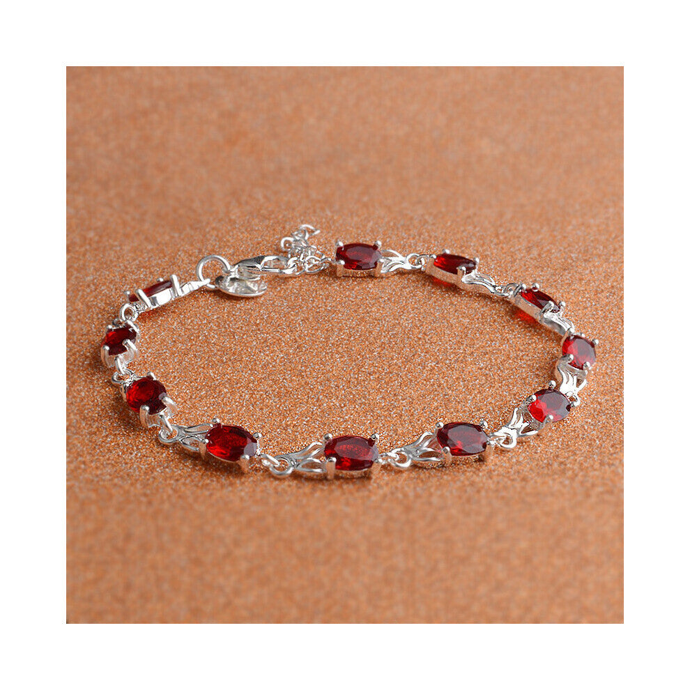 Charm Bracelet&Bangle for Women Plata 925 Stterling Sliver Heart Wedding&Birthday Vintage Jewelry Girls Gift