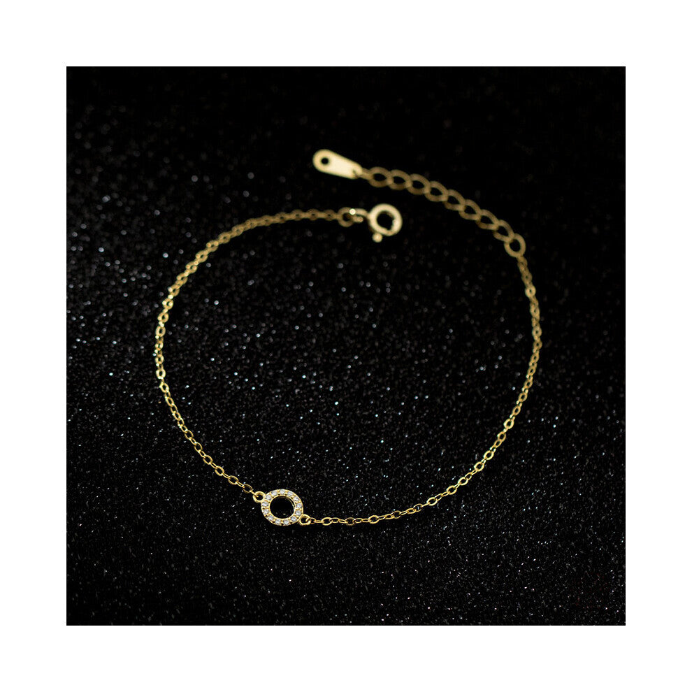 925 Sterling Silver Round Zircon Link Chain Bracelets&Bangle for Women Teen Party Classic Charm Jewelry Gift