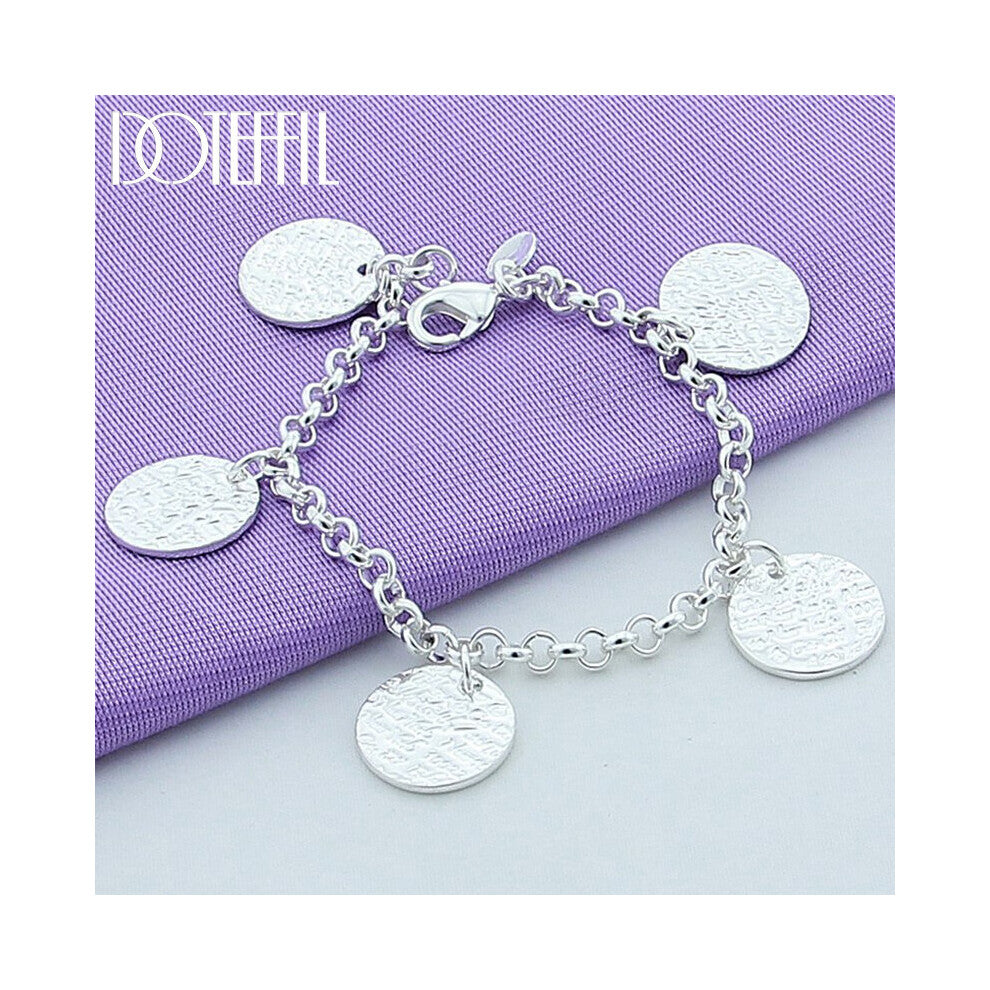 925 Sterling Silver Five Round Grain Bracelet For Women Charm Wedding Engagement Party Jewelry