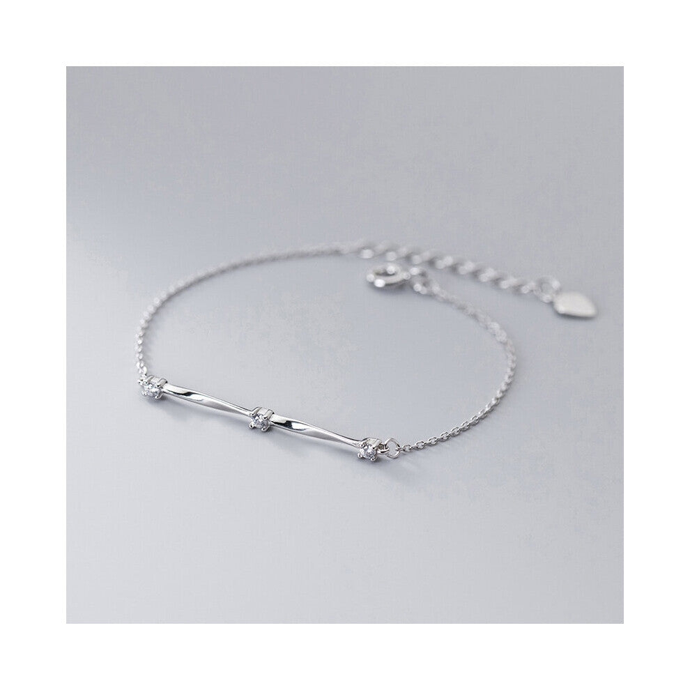 925 Sterling Silver Classic Twist Stone Bracelets&Bangle for Women Party Sweet 18k Jewelry Accessories