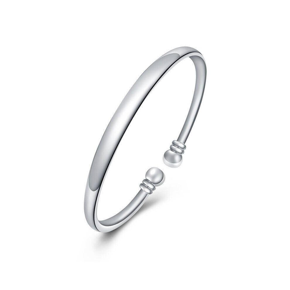 925 Sterling Silver Adjustable Bracelet&Bangle For Women Wedding Charm Jewelry Gift