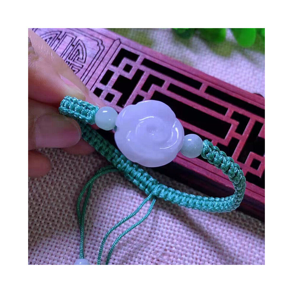 Emerald Rose Flower Beads Bracelet Adjustable Hand knitting Bangle Jewellery Accessories DIY Woman Amulet