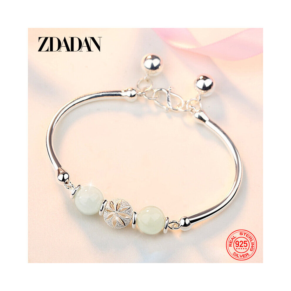 925 Sterling Silver Bead Bracelet&Bangle For Women Jewelry Accessories