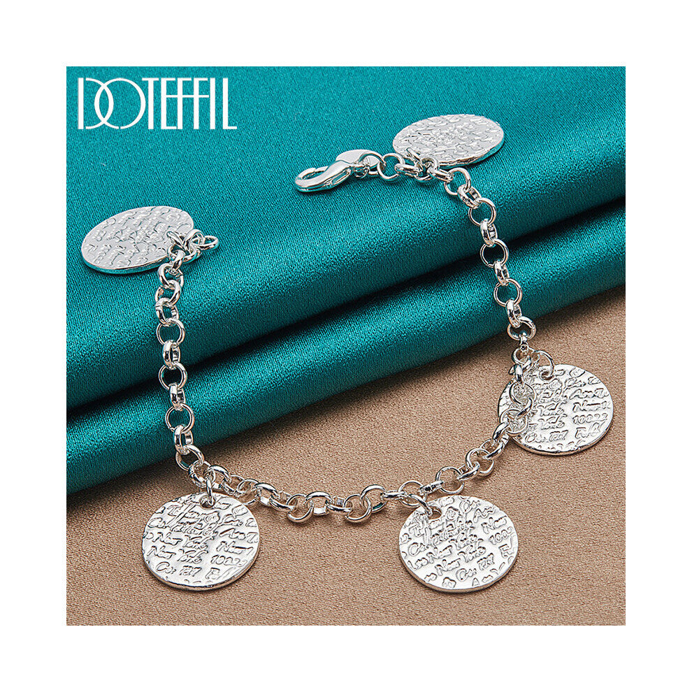 925 Sterling Silver Five Round Grain Bracelet Chain For Women Charm Wedding Engagement Party Jewelry