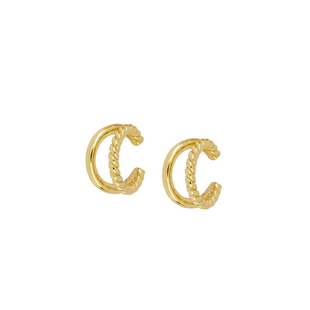 Filled Enamel Hoop Earrings Set For Women Earcuffs Zircon Clip Stud Earrings Party Jewelry