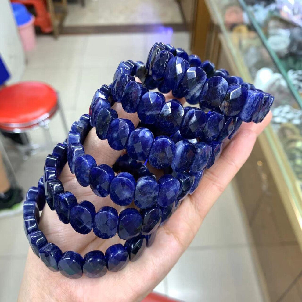 Sodalite Stone Beads Bracelet Natural Gemstone Bangle Charming Jewelry for Woman for Gift !