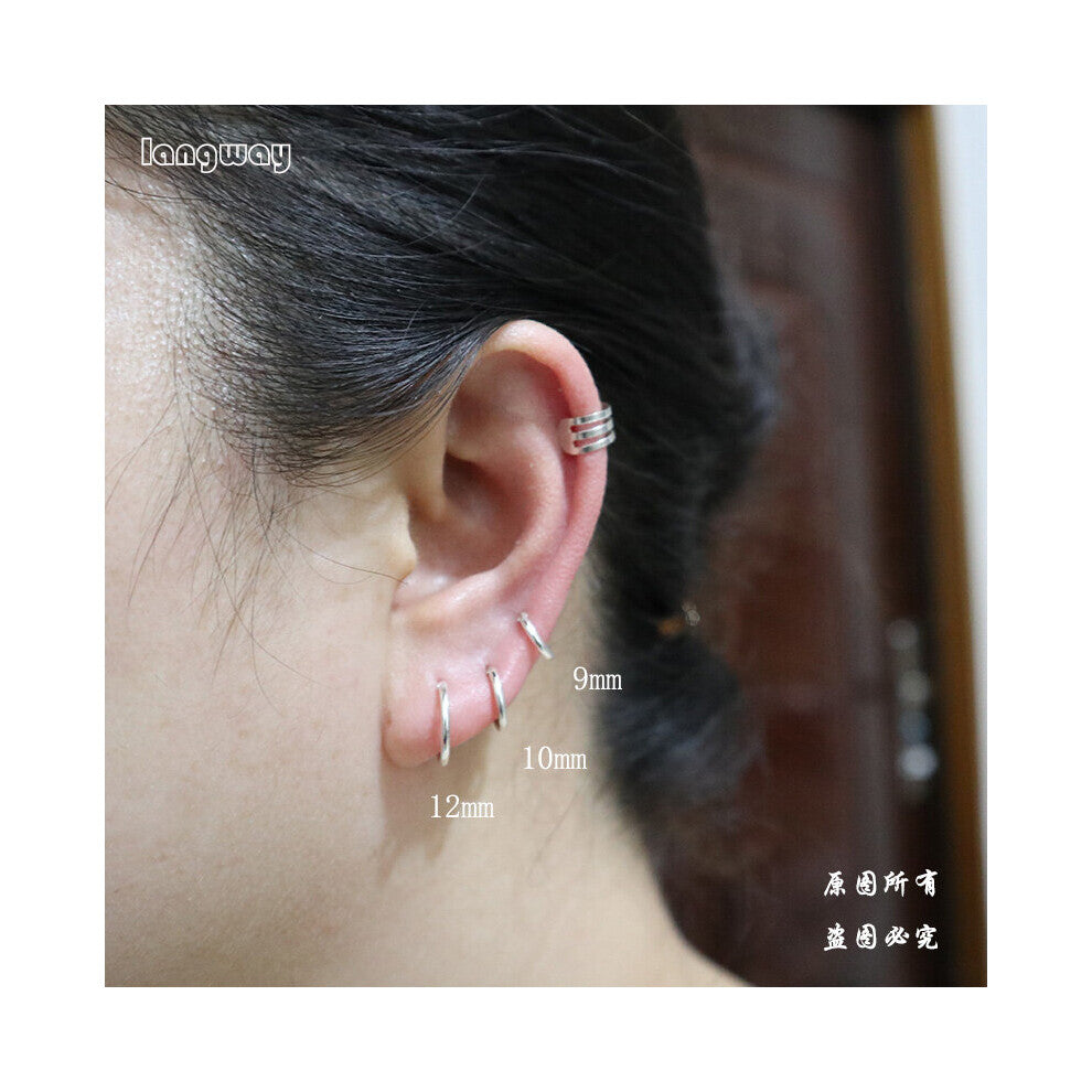 925 Sterling Silver Ear Bone Hoop Earrings For Women Mini Small Hoop Earrings Ear Bone Buckle Round Circle Earrings Hoops