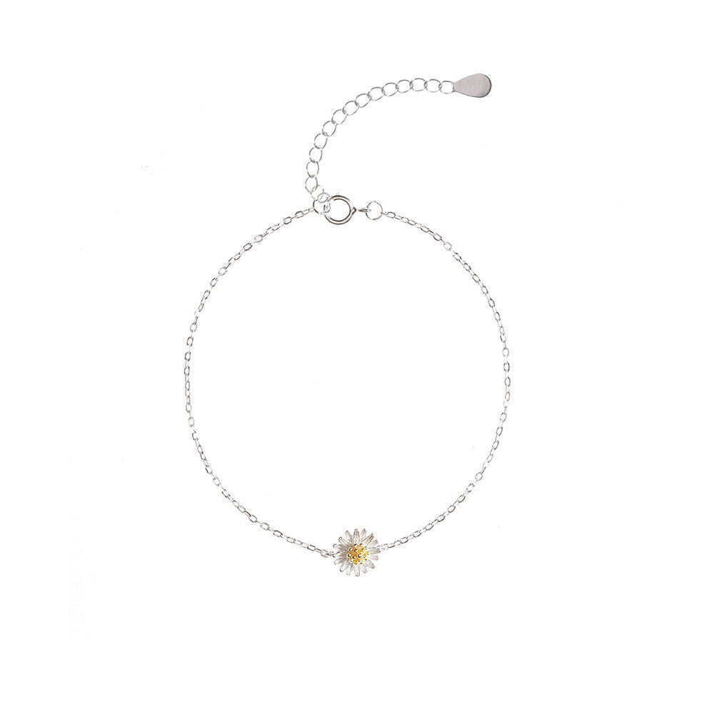 925 Sterling Silver Sweet Daisy Bracelet&Bracelet for Women Wedding Unique Jewelry Gift