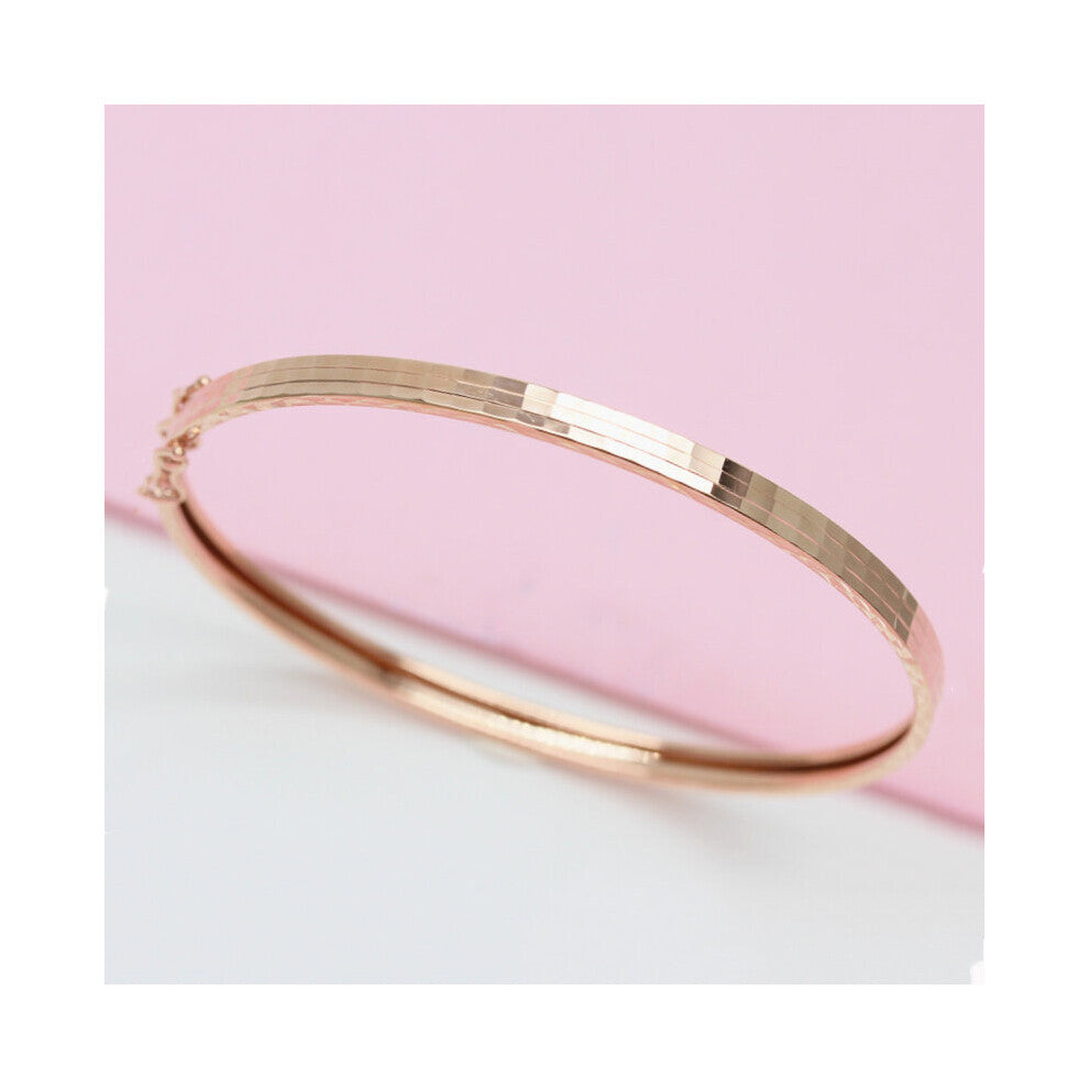 Classic 585 Purple Plated 14K Rose Glossy Bracelet for Women Glamour Party Jewelry Accessories