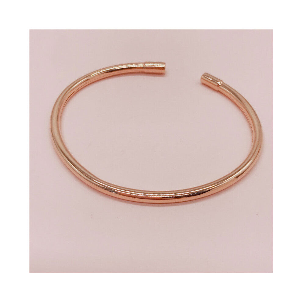 Classic 585 Purple Plated 14K Rose Glossy Opening bangles for women Charm Party Jewelry